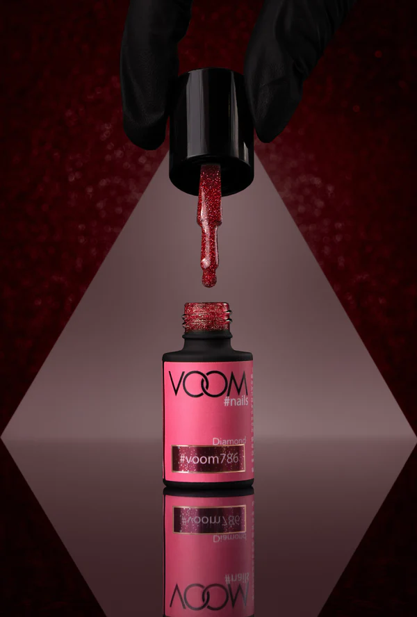 Diamentowy lakier hybrydowy #voom786 RED MOON 5 ml